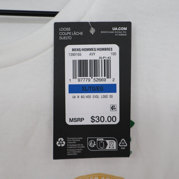Under Armour Mens Evol Logo SS White Graphic T-Shirt XL