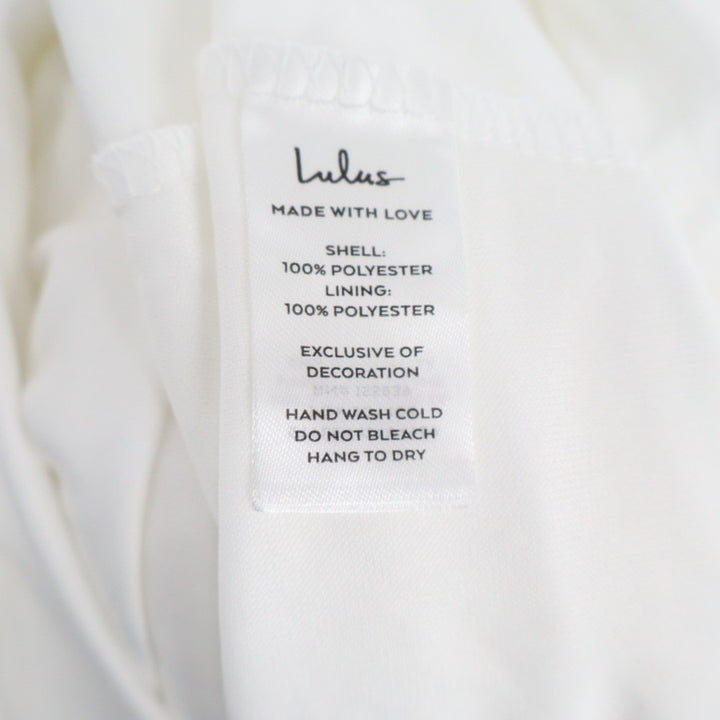 Lulus Galia Midi Dress Womens XL White Lace Lined Halter Neck Smocked Summer