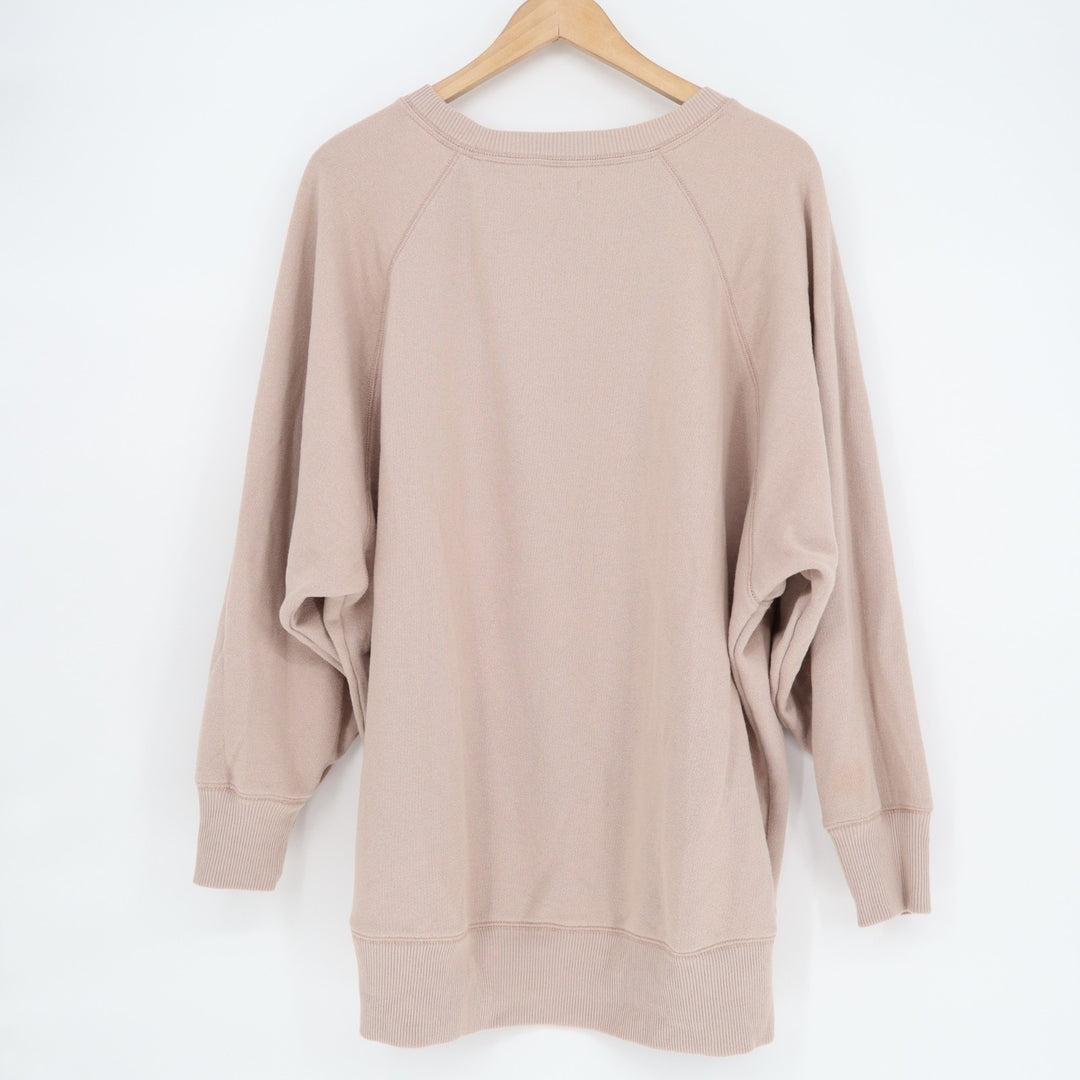 Aerie Sweatshirt Womens Large Brown Cotton Ribbed High Low Hem Raglan Sleeve