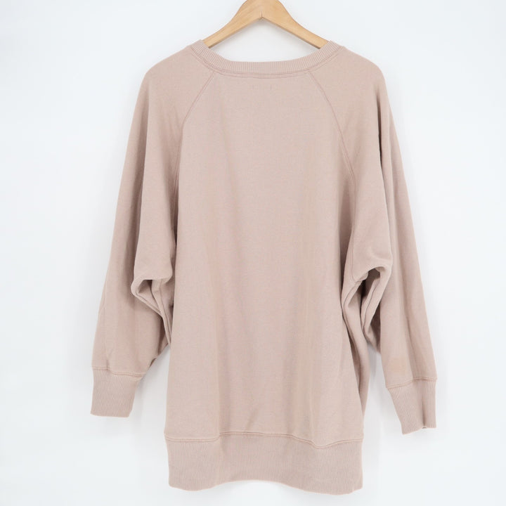 Aerie Sweatshirt Womens Large Brown Cotton Ribbed High Low Hem Raglan Sleeve