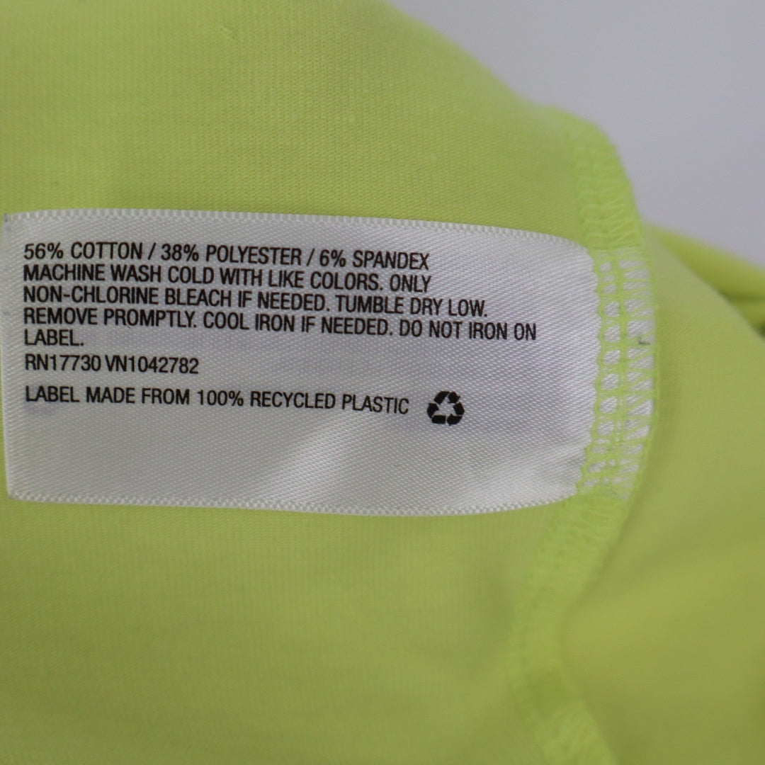 A New Day Lime Green V-Neck Sleeveless Tiered Knit Dress Large