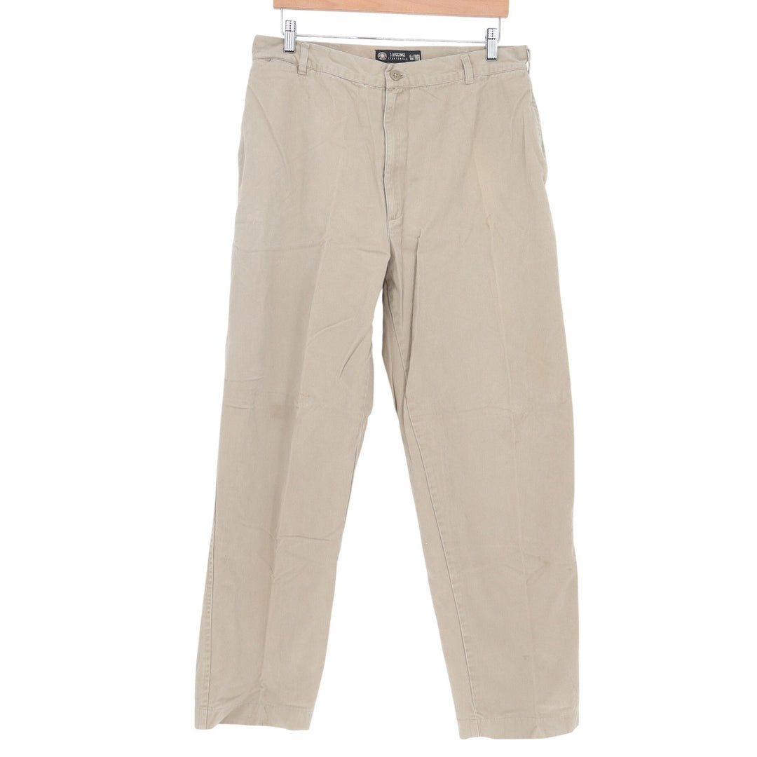 J. Riggins Pants Mens 36L Chino Khaki Cotton Flat Front Excellent