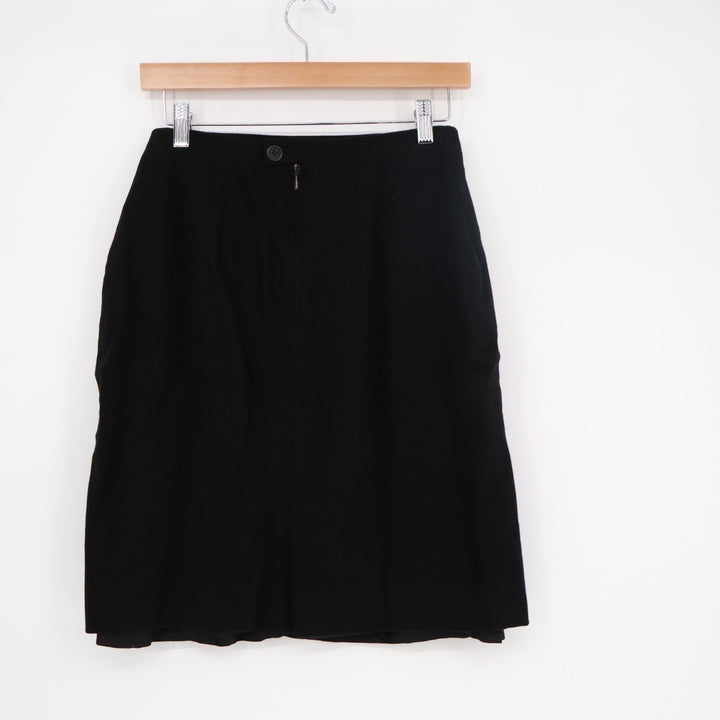 Vintage Burberrys Straight & Pencil Skirt Womens 40 Black Wool Lined Back Zip