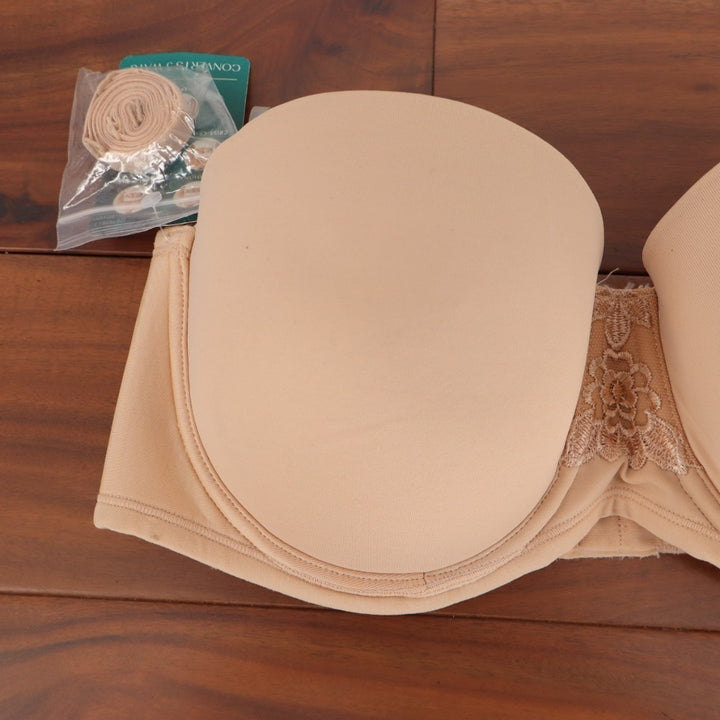Vanity Fair Beauty Back Bra Womens 36C Nude Full Figure Strapless Underwire