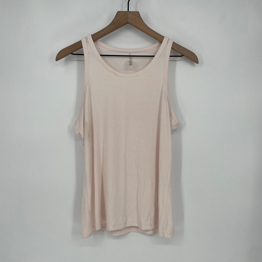 Outdoor Voices Ribbed Tank Top Pink XL Modal Elastane Racerback