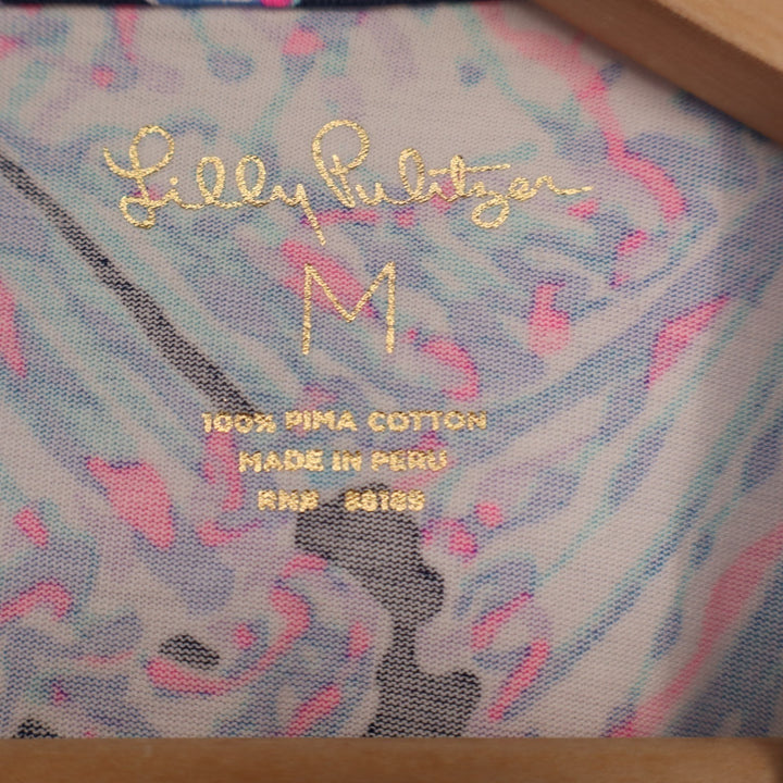 Lilly Pulitzer Luella Shift Dress Womens Medium Multi Shells Bells Print Cotton