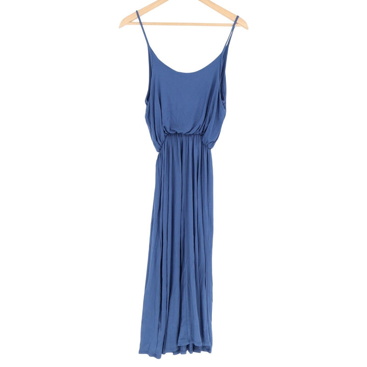 Olivia Rae Maxi Dress Womens Medium Blue Rayon Elastic Waist Spaghetti Strap
