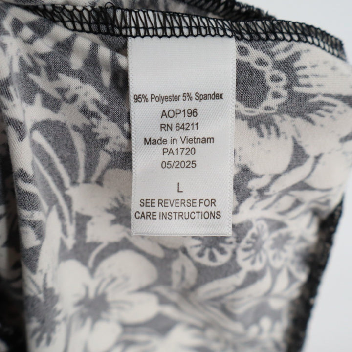 Linea Donatella 3-PC Pajamas Set Womens Large Black Floral Stretch Sleepwear