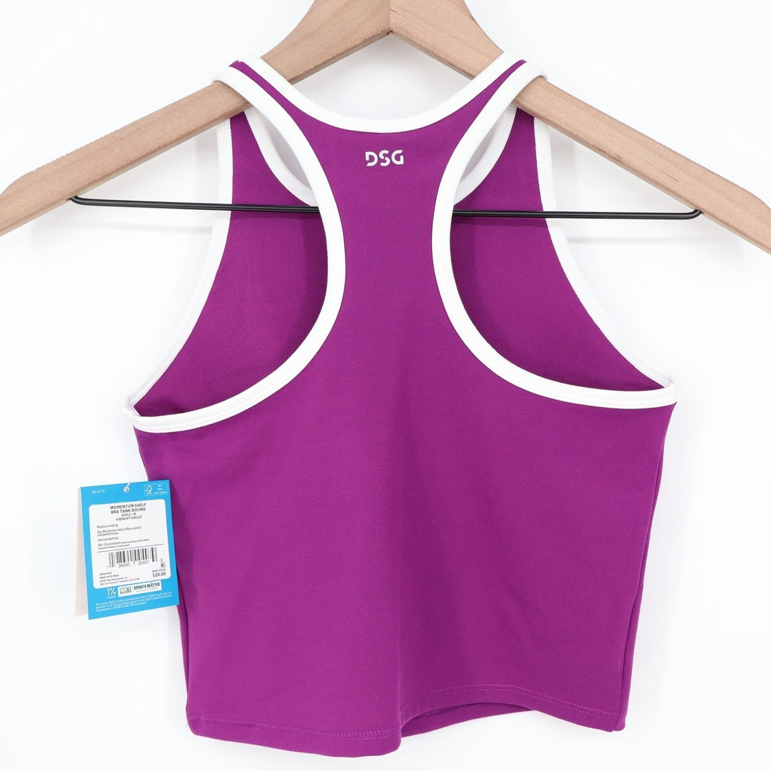 DSG Girls Momentum Shelf Bra Tank-Bound Vibrant Violet Racerback Crop Top Size M