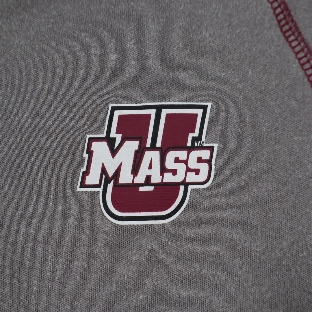 Colosseum Womens UMass Minutemen 1/4 Zip Stingray Pullover Gray Small