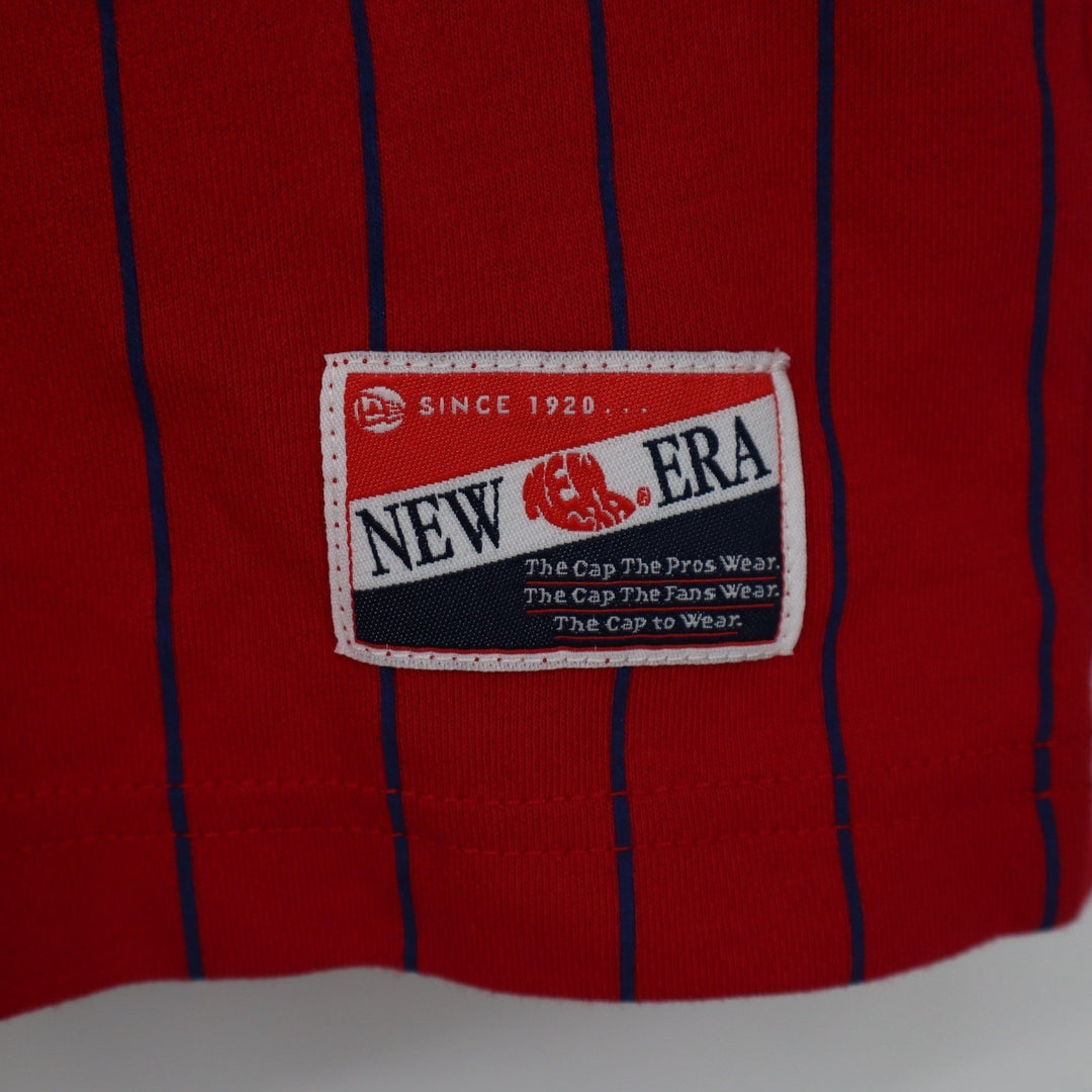 New Era Philadelphia Phillies Red Pinstripe Boxy Cropped T-Shirt Womens Large