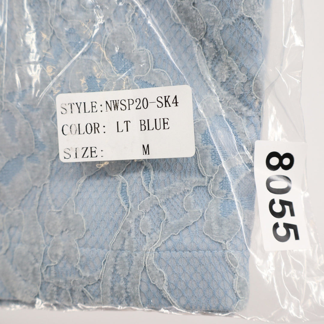 Naked Wardrobe Light Blue Floral Lace Mini Skirt Womens Size M