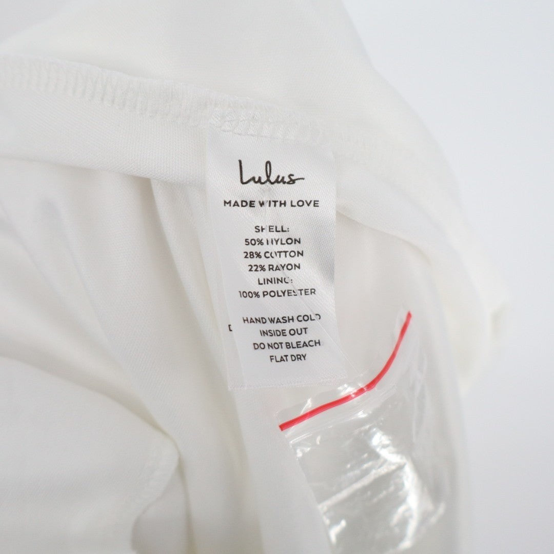 Lulus Beloved Eternity Maxi Dress Womens 2XL White Nylon Lace Detail Sleeveless
