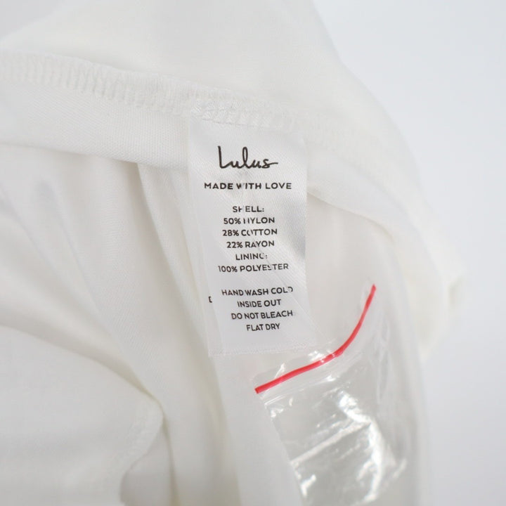 Lulus Beloved Eternity Maxi Dress Womens 2XL White Nylon Lace Detail Sleeveless