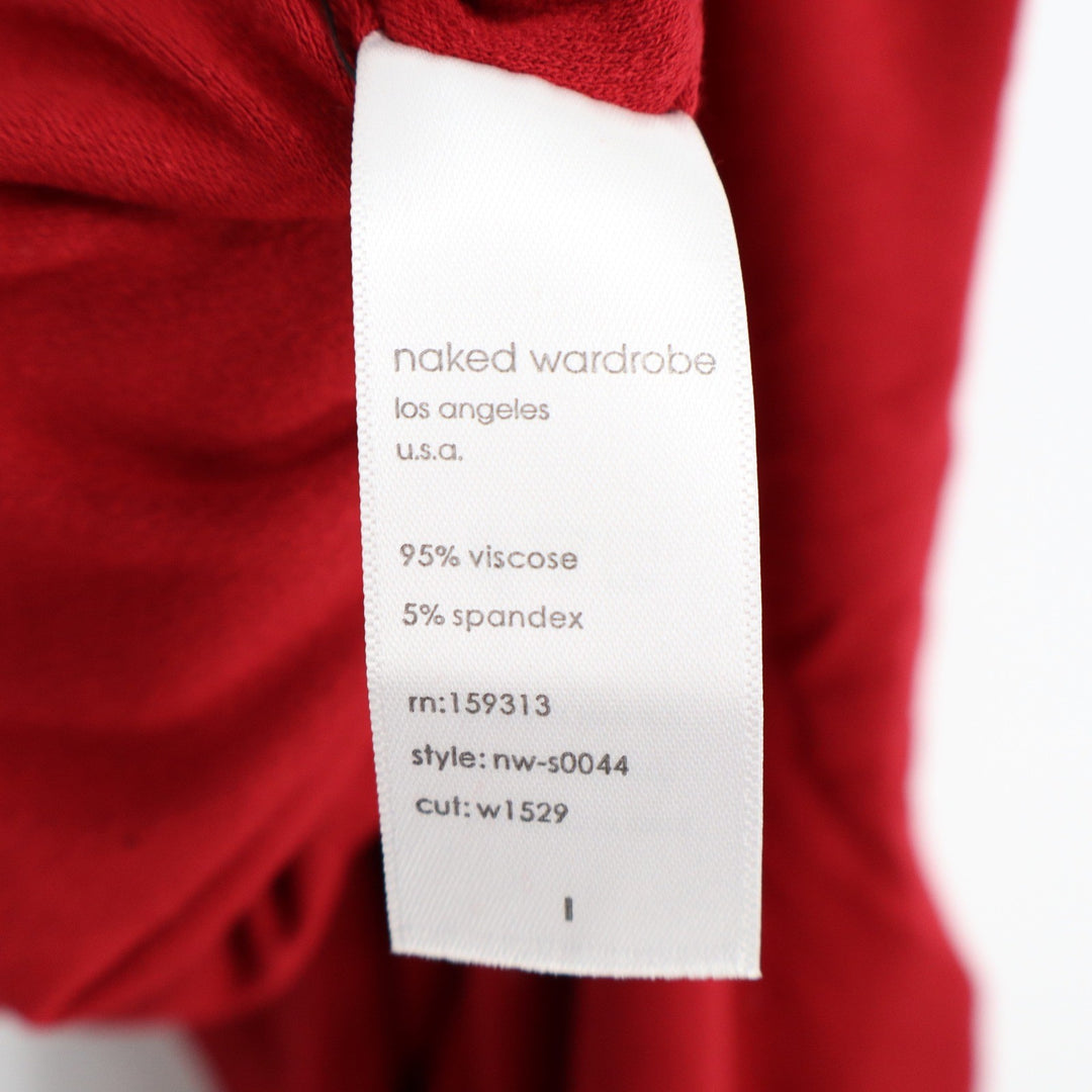 Naked Wardrobe Red Bodycon Maxi Skirt Women's Size Large Viscose Stretch