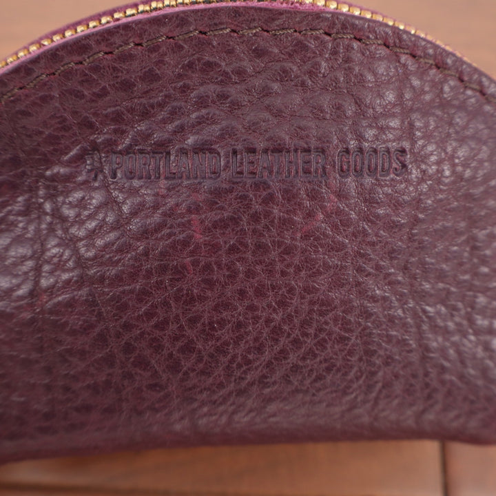 Portland Leather Goods Plum Pebbled Leather Tassel Coin Purse Pouch