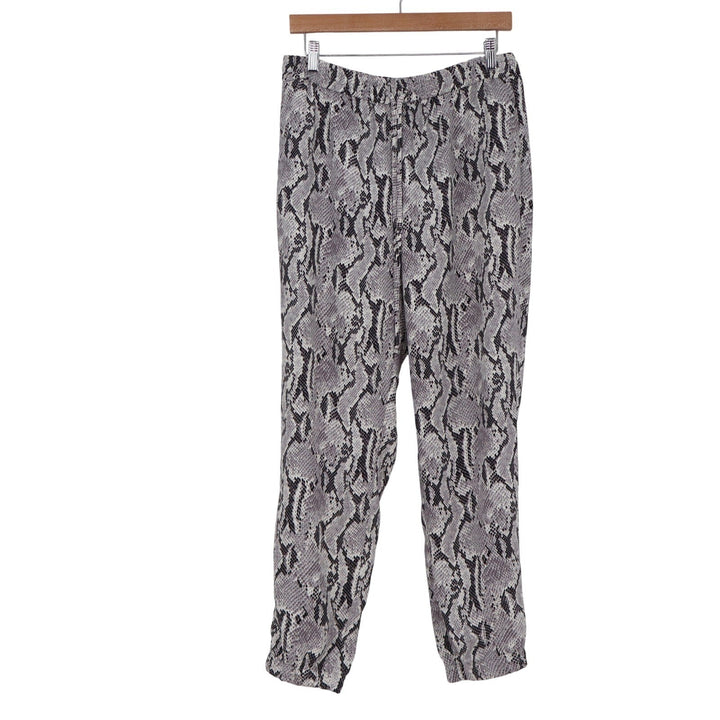 Express Womens Grey Snakeskin High Rise Ankle Pants Size M Animal Print Tapered