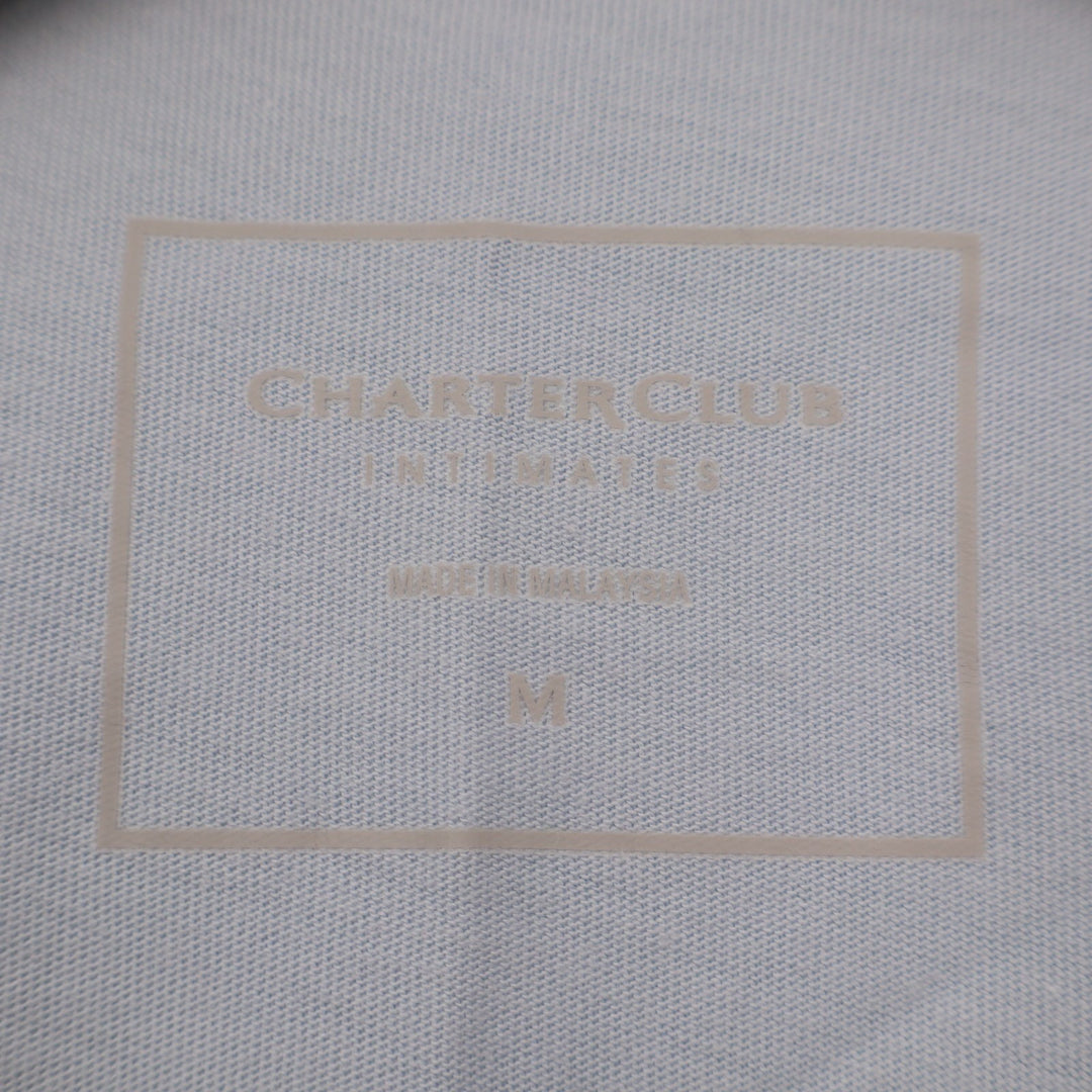 Charter Club Intimates Pajamas Top Womens Medium Blue Cotton Crew Neck Pullover