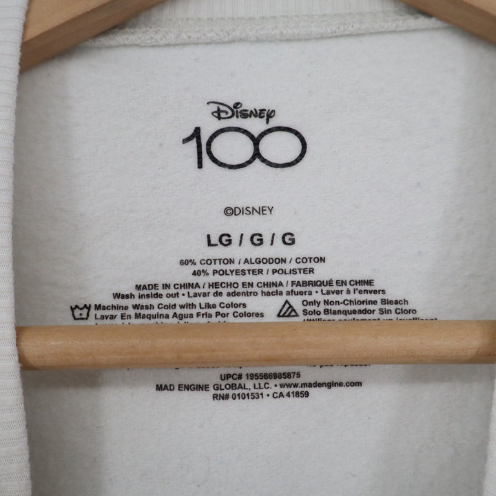Disney 100 Mickey Minnie Mouse Anniversary Sweatshirt Cream Large