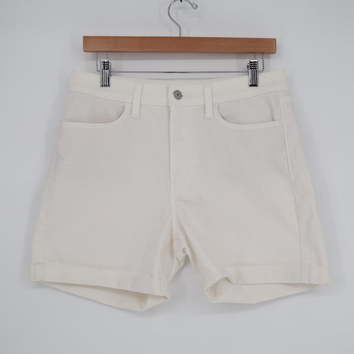Old Navy Wow Shorts Womens 8 White Denim Cotton Stretch High Rise Street Wear