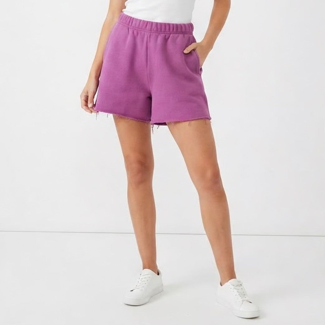 PacSun Magenta Purple Fleece Sweat Shorts Raw Hem High Waist Mens Womens Medium