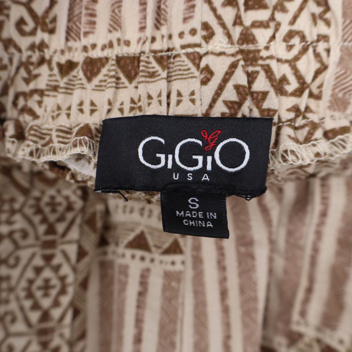 Gigio USA Shorts Womens Small Brown Aztec Tribal Print High Waist Slash Pockets