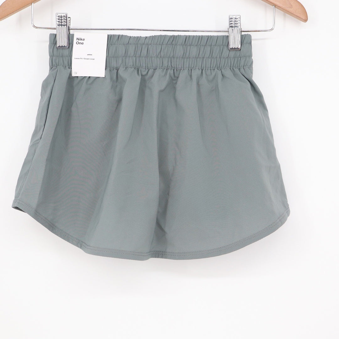 Nike One Dri-FIT Womens Athletic Skort Gray Loose Fit Built-in Shorts Small