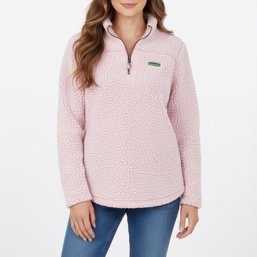 Green Tea Sherpa Jacket Women Medium Black 1/4 Zip Long Sleeve Mock Neck Outdoor