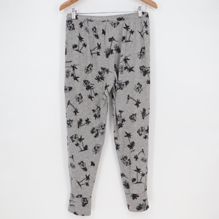 Hurley Gray Tropical Palm Tree Floral Print Jogger Sweatpants Size L