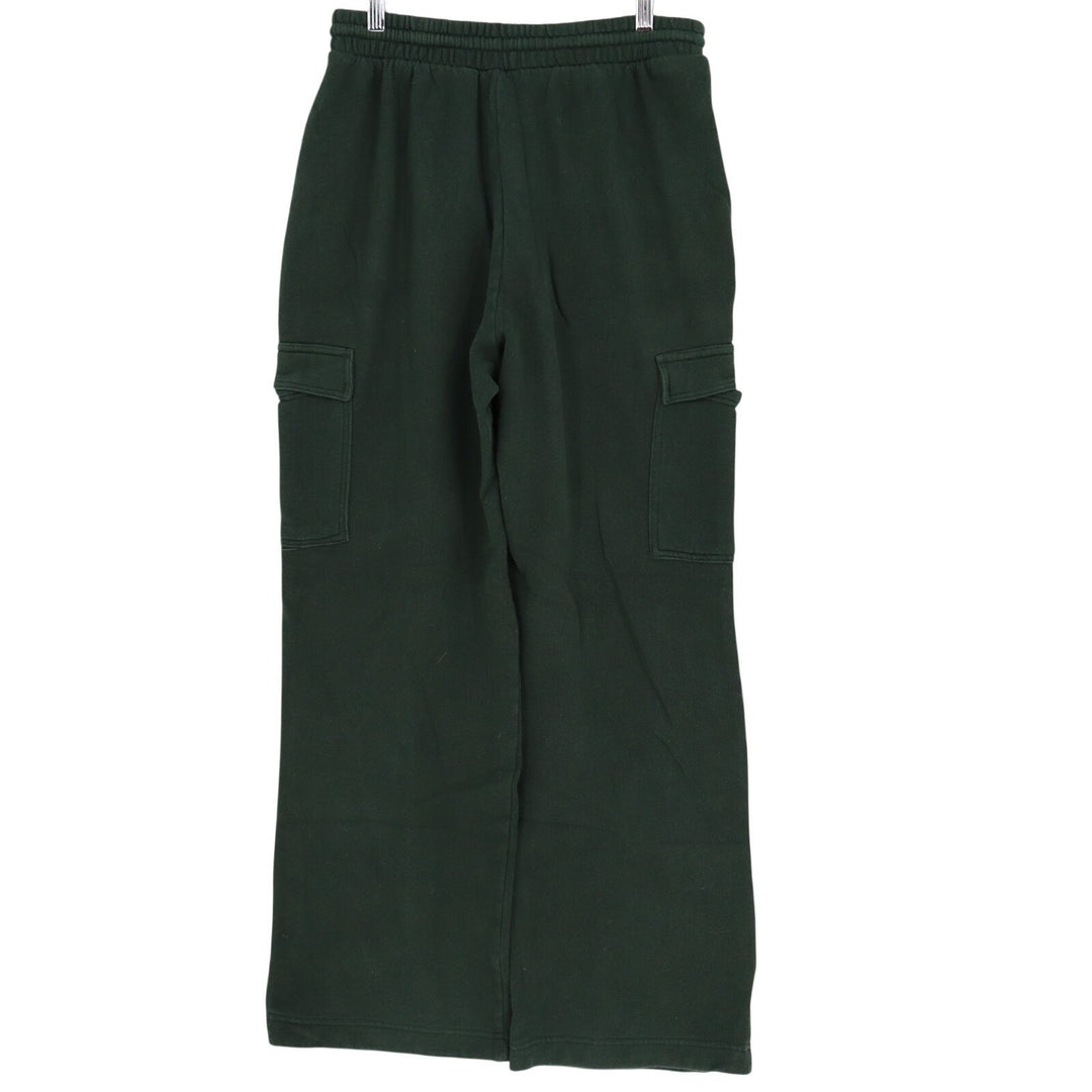 Old Navy Sweatpants Womens Medium Tall Olive Green Cotton Cargo Pockets Wide Leg