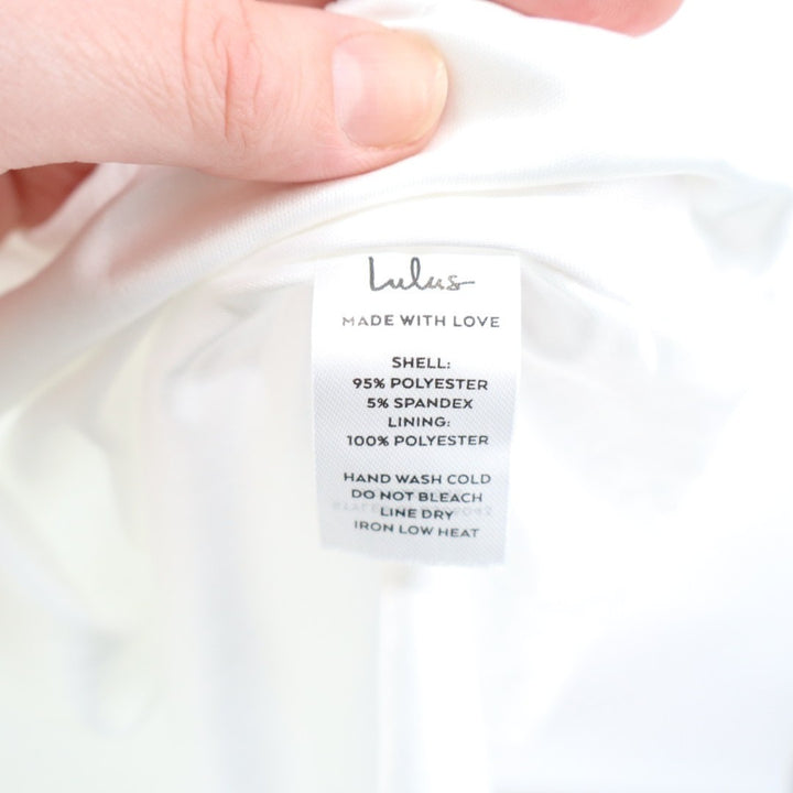 Lulus Loving Fate Maxi Dress Women Medium White Stretch Bow Square Neck Backless