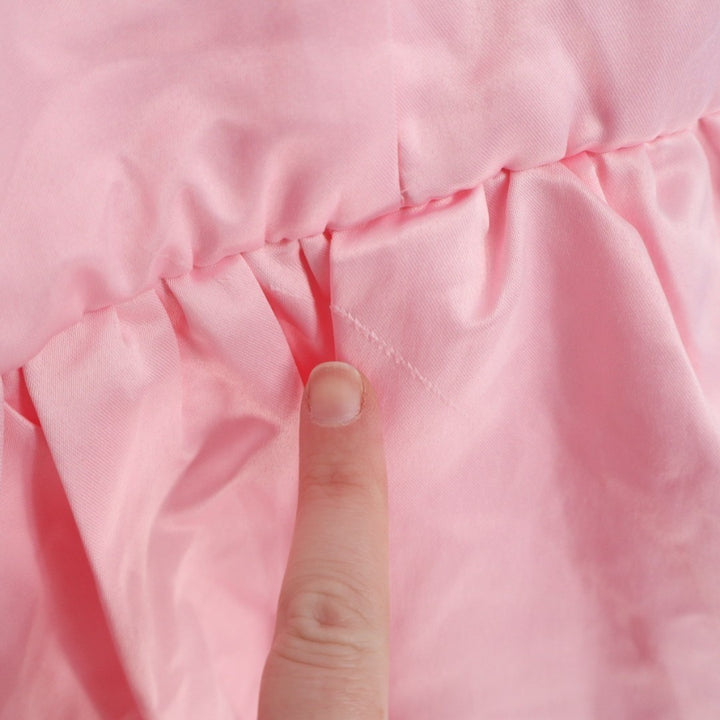 Lulus Regal Cutie Mini Dress Womens XL Light Pink Satin Square Neck Bubble Hem