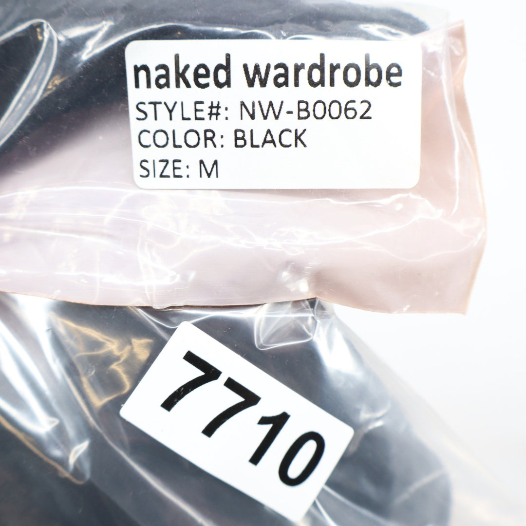 Naked Wardrobe One Shoulder Long Sleeve Bodysuit Black Size M