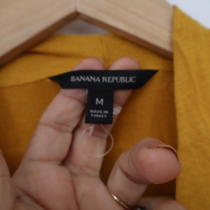 Banana Republic Mustard Yellow Wrap Top Long Sleeve Modal Surplice Medium