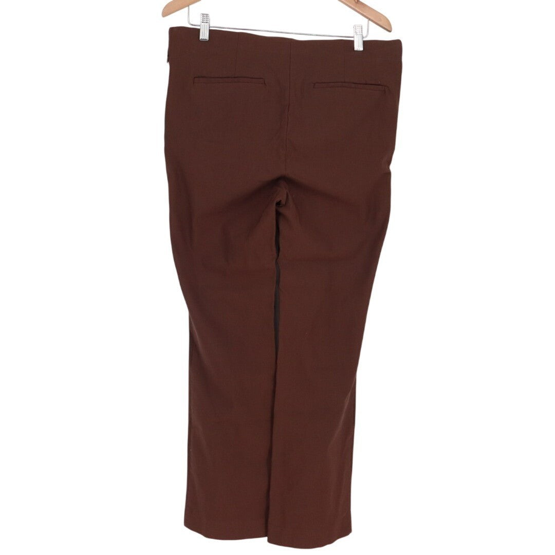 Chico's So Slimming Juliet Ankle Pants Womens 2.5 Maroon Zip Pocket Straight Leg