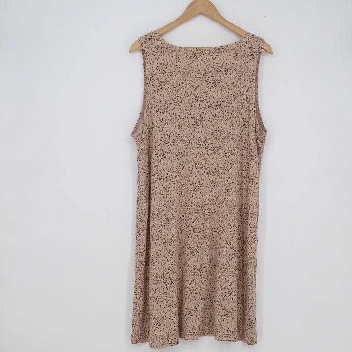 Alfani Intimates Womens XXL Tan Brown Animal Print V-Neck Sleep Nightgown