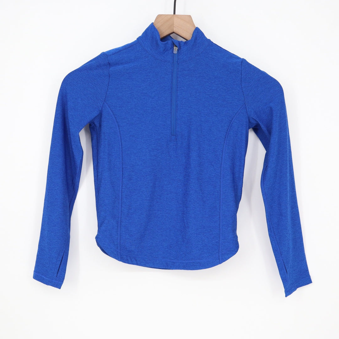 DSG Girls Movement LS 1/4 Zip Royal Blue Heather Pullover XS 6-7 CKP9118CN
