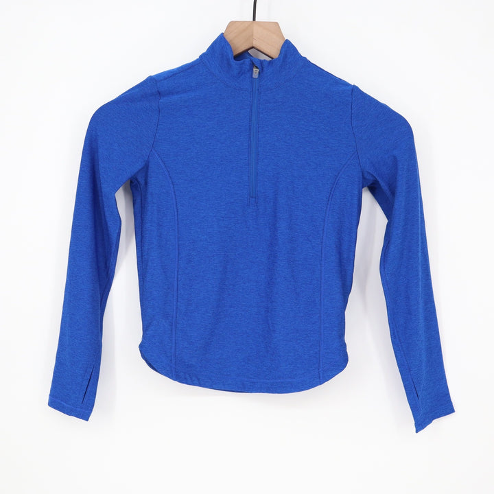 DSG Girls Movement LS 1/4 Zip Royal Blue Heather Pullover XS 6-7 CKP9118CN