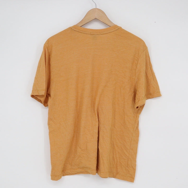 Forever 21 Men Mustard Yellow Micro Striped Pocket T-Shirt Large