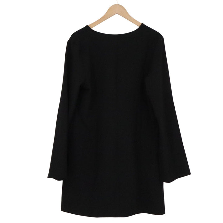 HM Black Long Sleeve V-Neck Shift Tunic Dress Size M Solid Minimalist