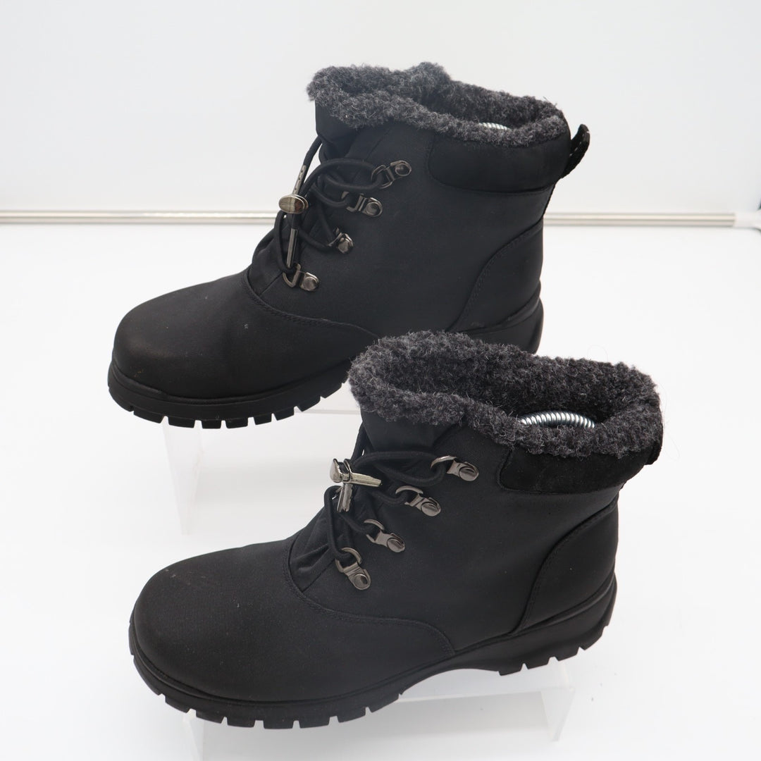Pacific Trail Combat Women Black Fur Lined Ankle Waterproof Winter Hiking Boots