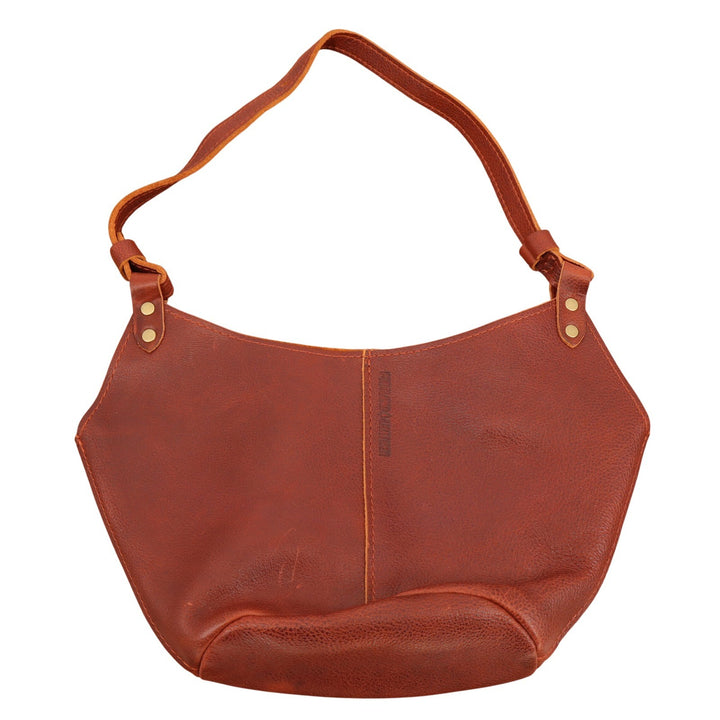 Portland Leather Goods Cognac Brown Full Grain Leather Shoulder Bag Hobo Purse