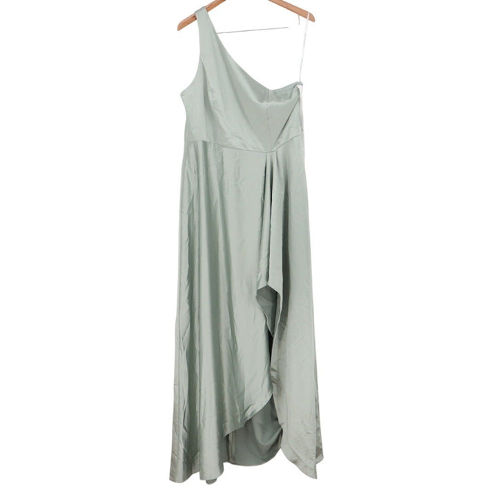 Dessy Collection Vivian Bianchi 14R Sage Green One Shoulder Hi Low Maxi Dress