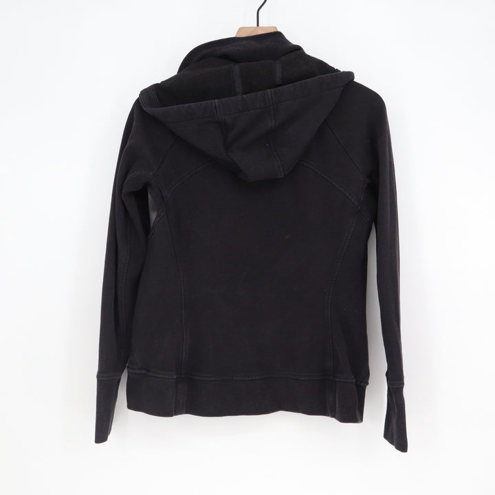 Athleta Triumph Hoodie Black Full Zip Sweatshirt Thumbholes Size M