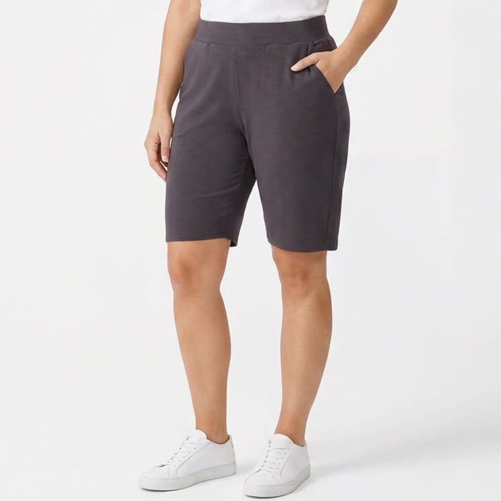 Torrid Womens Plus Size 3 Charcoal Gray Cotton Spandex Biker Shorts Pockets