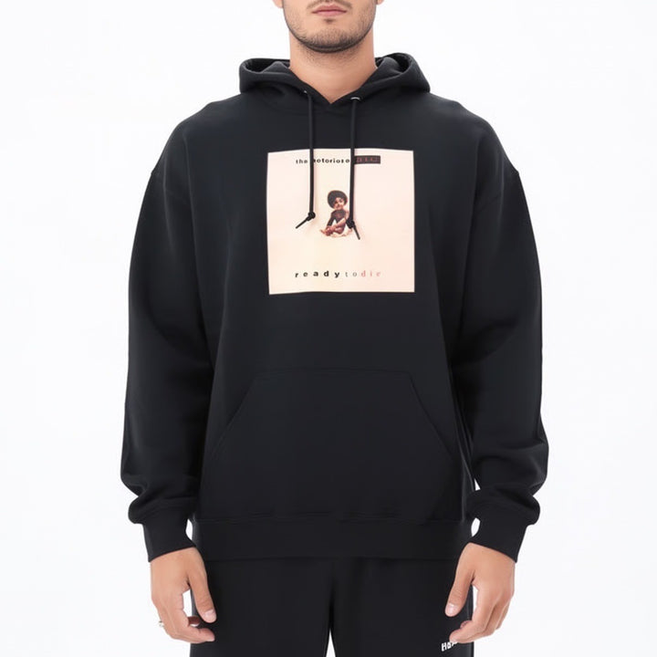 Jerzees NuBlend Hoodie Men Large Black Ready to Die The Notorious B.I.G. Graphic