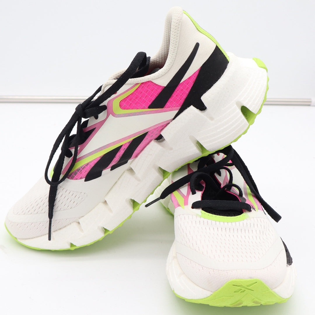 Reebok FloatZig 1 Womens Running Shoes White Pink Neon Green Size 7.5