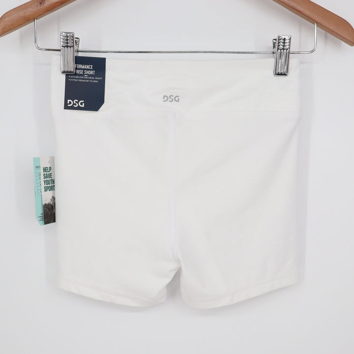 DSG Girls 3 Inch Performance Shortie White Athletic Shorts M 10-12