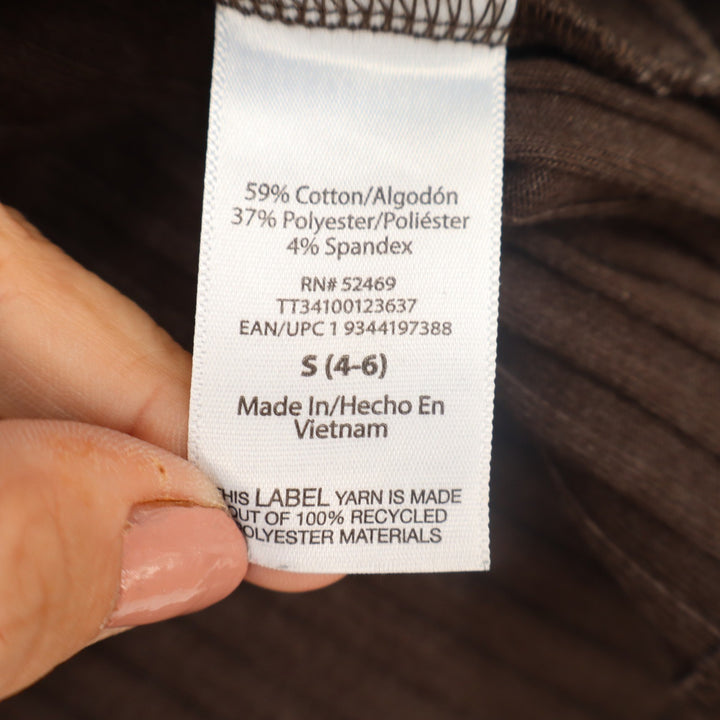 Time and Tru Brown Ribbed Knit Long Sleeve Crew Neck Top XL 16-18