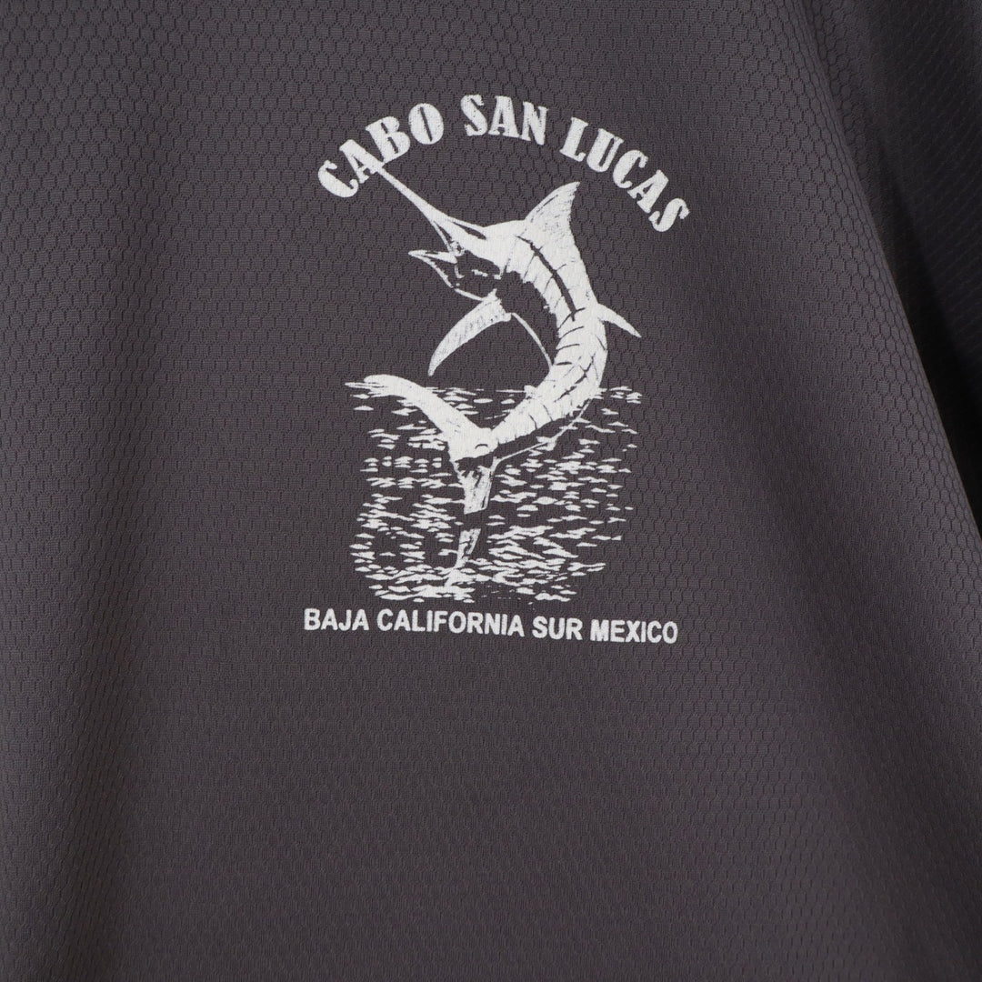 Unbranded Performance Shirt Mens XXL Cabo San Lucas Marlin Gray Graphic
